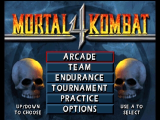 Mortal Kombat 4 (Europe) Title Screen